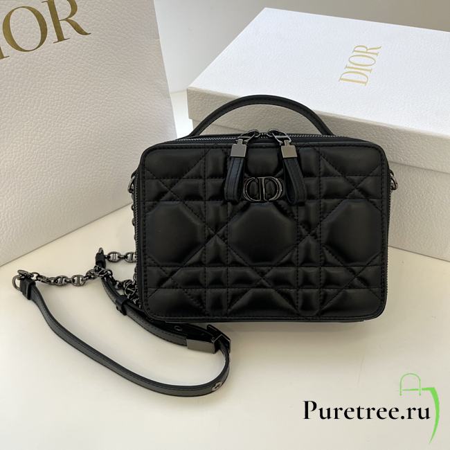 Dior 30 Montaigne Box Bag Black Leather 19x14x5 cm - 1