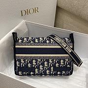 Dior Small Diorcamp Bag Blue Oblique Jacquard 23x15x8 cm - 5