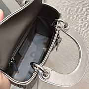 Dior Mini Lady Bag Gray Strass Cannage Satin 17x15x7 cm - 6