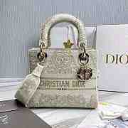  Dior Medium Lady D-Lite Bag Gold-Tone Dior Around the World Stella Embroidery - 1