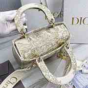  Dior Medium Lady D-Lite Bag Gold-Tone Dior Around the World Stella Embroidery - 4