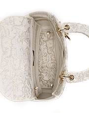 Dior Medium Lady D-Lite Bag White Dior Around the World Stella Embroidery - 2