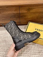 Fendi Domino Black Leather Biker Boots - 2