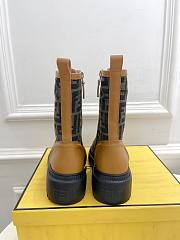 Fendi Domino Beige Leather Biker Boots - 5