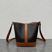 Celine Small Bucket In Triomphe Canvas & Calfskin Tan 26x22x13 cm - 1