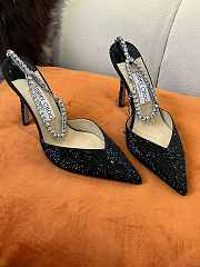 JIMMY CHOO Black Saeda 100 Hotfix Heels - 1