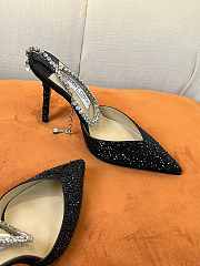 JIMMY CHOO Black Saeda 100 Hotfix Heels - 4