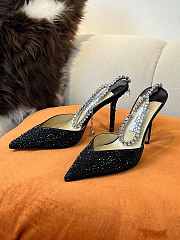 JIMMY CHOO Black Saeda 100 Hotfix Heels - 3