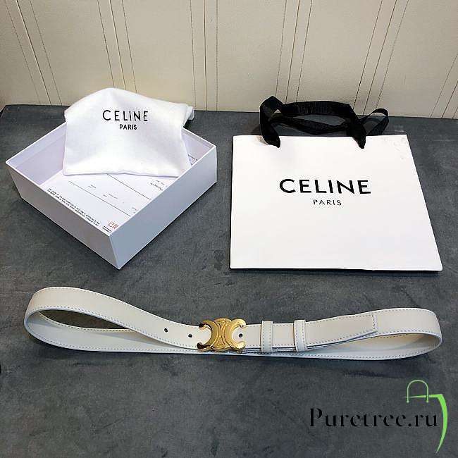 Celine Belt White 2.5cm - 1