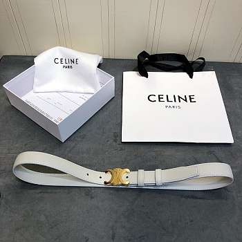 Celine Belt White 2.5cm