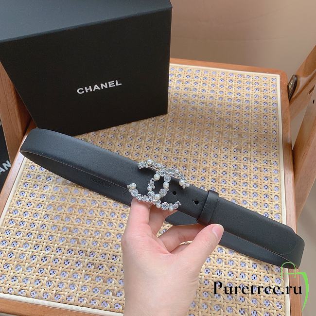 Chanel belt black width size 3cm 02  - 1