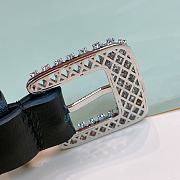 Dior Belt Black Leather Silver Buckle Width Size 1.7cm - 3
