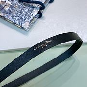 Dior Belt Black Leather Silver Buckle Width Size 1.7cm - 4