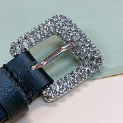 Dior Belt Black Leather Silver Buckle Width Size 1.7cm - 6