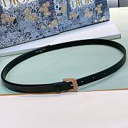 Dior Belt Black Leather Gold Buckle Width Size 1.7cm - 1