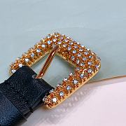 Dior Belt Black Leather Gold Buckle Width Size 1.7cm - 2