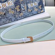 Dior Belt White Leather Gold Buckle Width Size 1.7cm - 1