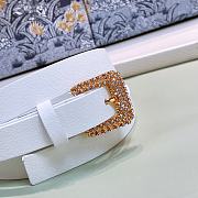 Dior Belt White Leather Gold Buckle Width Size 1.7cm - 5