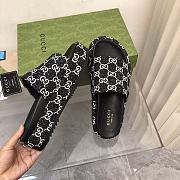 GUCCI | Platform Slide Sandal Black Canvas 623212 - 5.5cm - 3