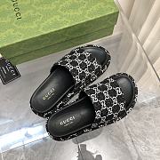 GUCCI | Platform Slide Sandal Black Canvas 623212 - 5.5cm - 6