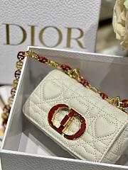 Dior Micro Caro Dioramour White Bag with Heart Motif 13 x 8 x 4 cm - 5