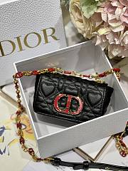 Dior Micro Caro Dioramour Black Bag with Heart Motif 13 x 8 x 4 cm - 1