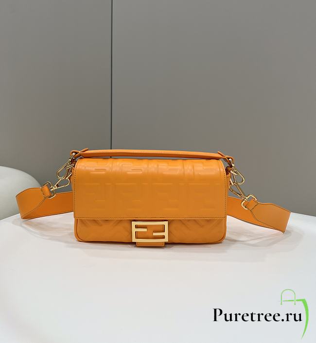 Fendi Baguette Orange Nappa Leather Bag size 26×5×13 cm - 1