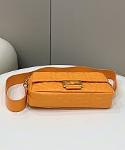 Fendi Baguette Orange Nappa Leather Bag size 26×5×13 cm - 5