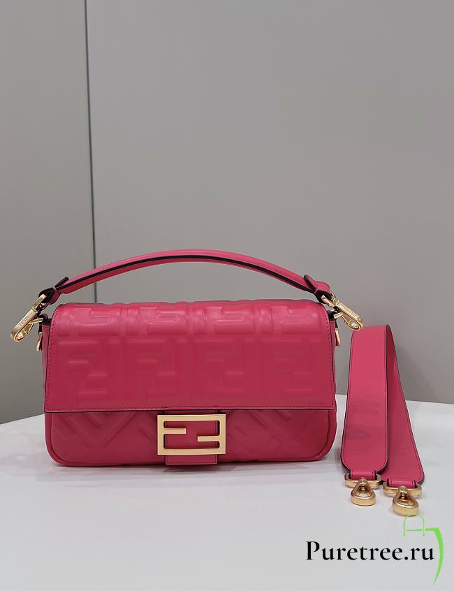 Fendi Baguette Pink Nappa Leather Bag size 26×5×13 cm - 1
