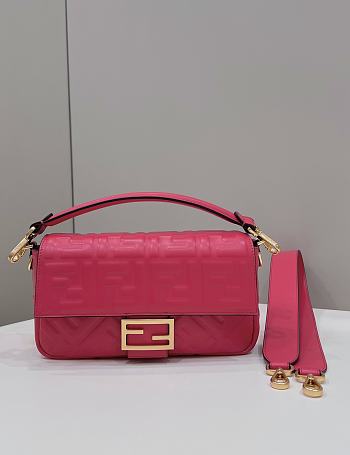 Fendi Baguette Pink Nappa Leather Bag size 26×5×13 cm