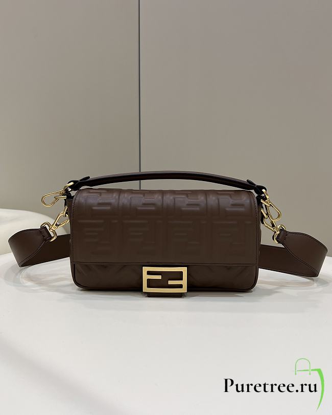 Fendi Baguette Brown Nappa Leather Bag size 26×5×13 cm - 1