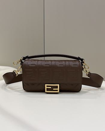 Fendi Baguette Brown Nappa Leather Bag size 26×5×13 cm