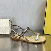 FENDI | O’Lock Thong Sandals Silver - 5