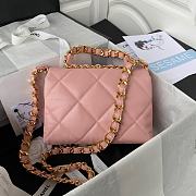 Chanel Flap Bag Pink Lambskin AS3499 size 18x23x9 cm - 3