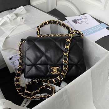Chanel Flap Bag Black Lambskin AS3499 size 18x23x9 cm