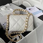 Chanel Flap Bag White Lambskin AS3499 size 18x23x9 cm - 3