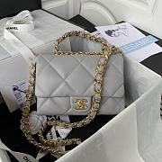 Chanel Flap Bag Gray Lambskin AS3499 size 18x23x9 cm - 1