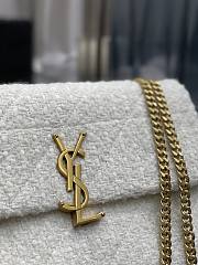 YSL Jamie Medium Chain Bag White Tweed 634820 size 24×15.5×6.5 cm - 2