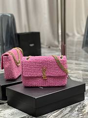 YSL Jamie Medium Chain Bag Pink Tweed 634820 size 24×15.5×6.5 cm - 1