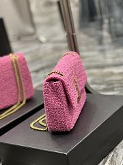 YSL Jamie Medium Chain Bag Pink Tweed 634820 size 24×15.5×6.5 cm - 6