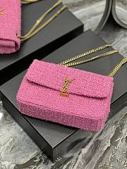 YSL Jamie Medium Chain Bag Pink Tweed 634820 size 24×15.5×6.5 cm - 5