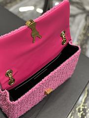 YSL Jamie Medium Chain Bag Pink Tweed 634820 size 24×15.5×6.5 cm - 3