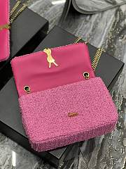 YSL Jamie Medium Chain Bag Pink Tweed 634820 size 24×15.5×6.5 cm - 4