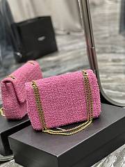 YSL Jamie Medium Chain Bag Pink Tweed 634820 size 24×15.5×6.5 cm - 2