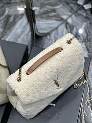 YSL Loulou Medium Chain Bag White Lamb Wool size 32×22×11 cm - 6