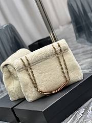 YSL Loulou Medium Chain Bag White Lamb Wool size 32×22×11 cm - 4