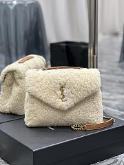 YSL Loulou Small Chain Bag White Lamb Wool size 25×17×9 cm - 1