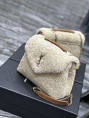 YSL Loulou Small Chain Bag White Lamb Wool size 25×17×9 cm - 2