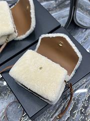 YSL Loulou Toy Strap Bag White Lamb Wool size 20×14×7 cm - 6