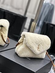 YSL Loulou Toy Strap Bag White Lamb Wool size 20×14×7 cm - 5
